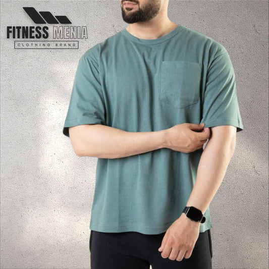 Turquoise Oversize T-Shirt with Pocket