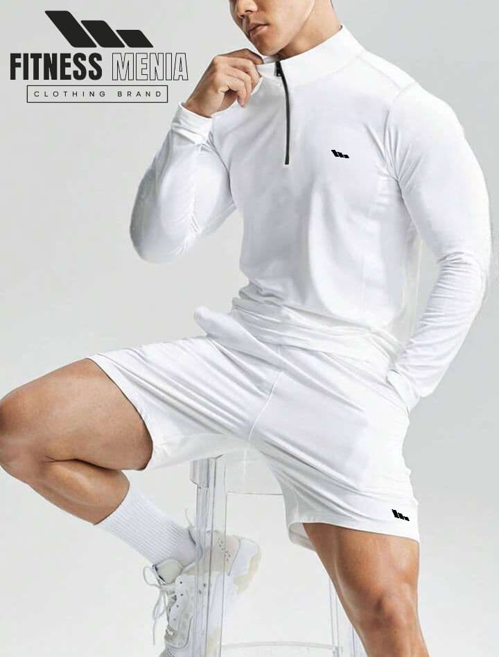 White Training Tee & Shorts Set