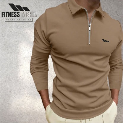 Light Brown Long Sleeve Polo Shirt