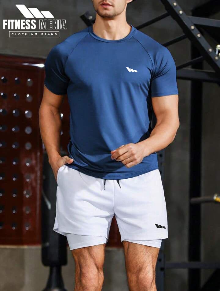 Plain Half Sleeve T-Shirt and Shorts Sports Suit