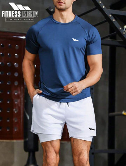 Plain Half Sleeve T-Shirt and Shorts Sports Suit