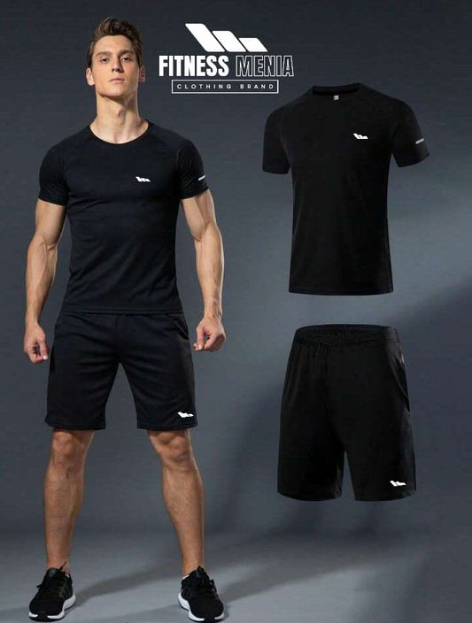 Black Training Tee & Shorts Set