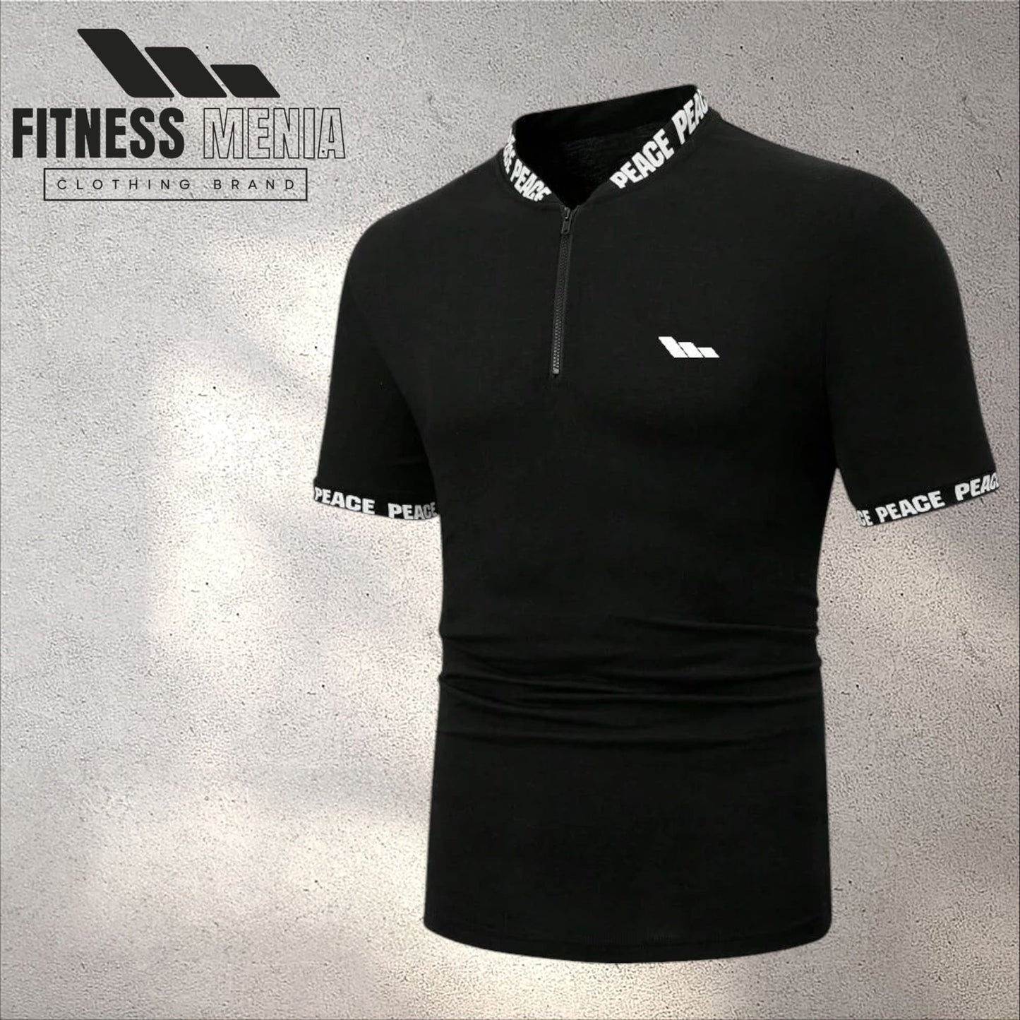 Black Zipper Polo Shirt