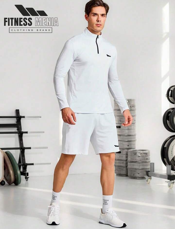 White Training Tee & Shorts Set