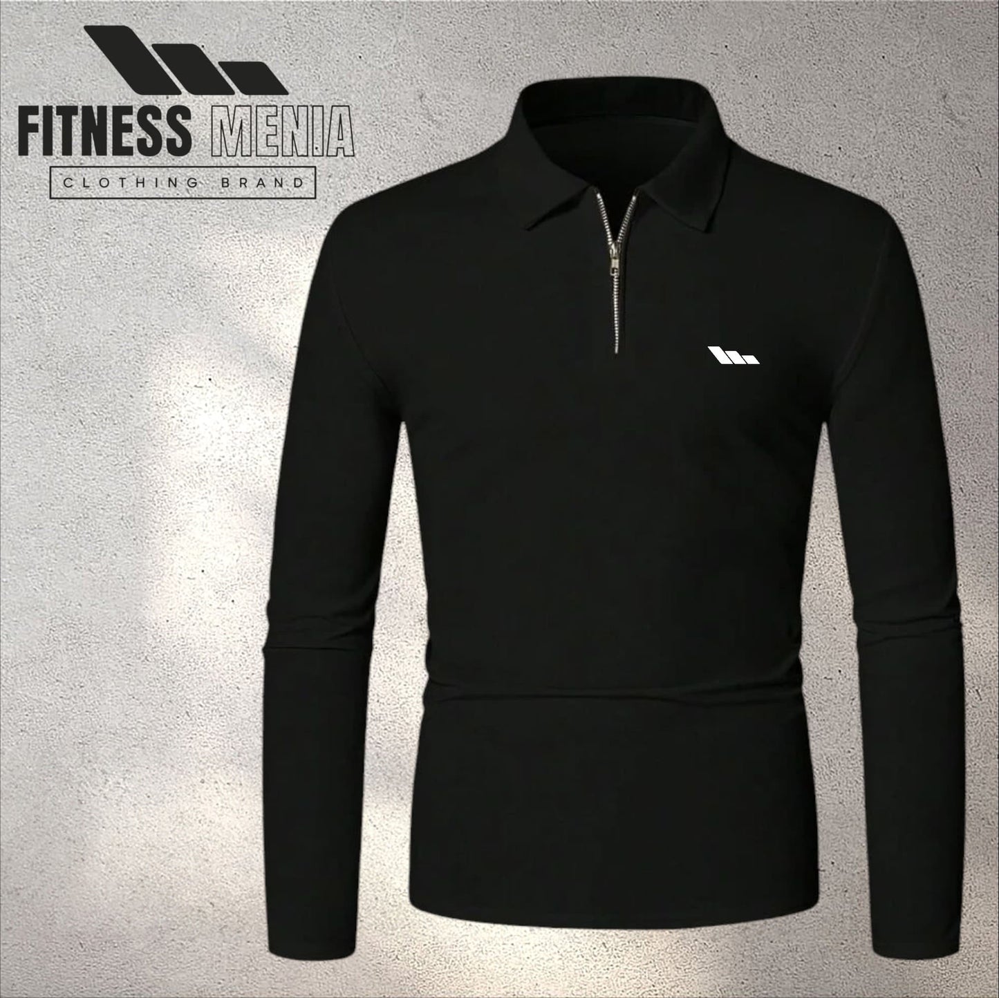 Black Long Sleeve Polo Shirt