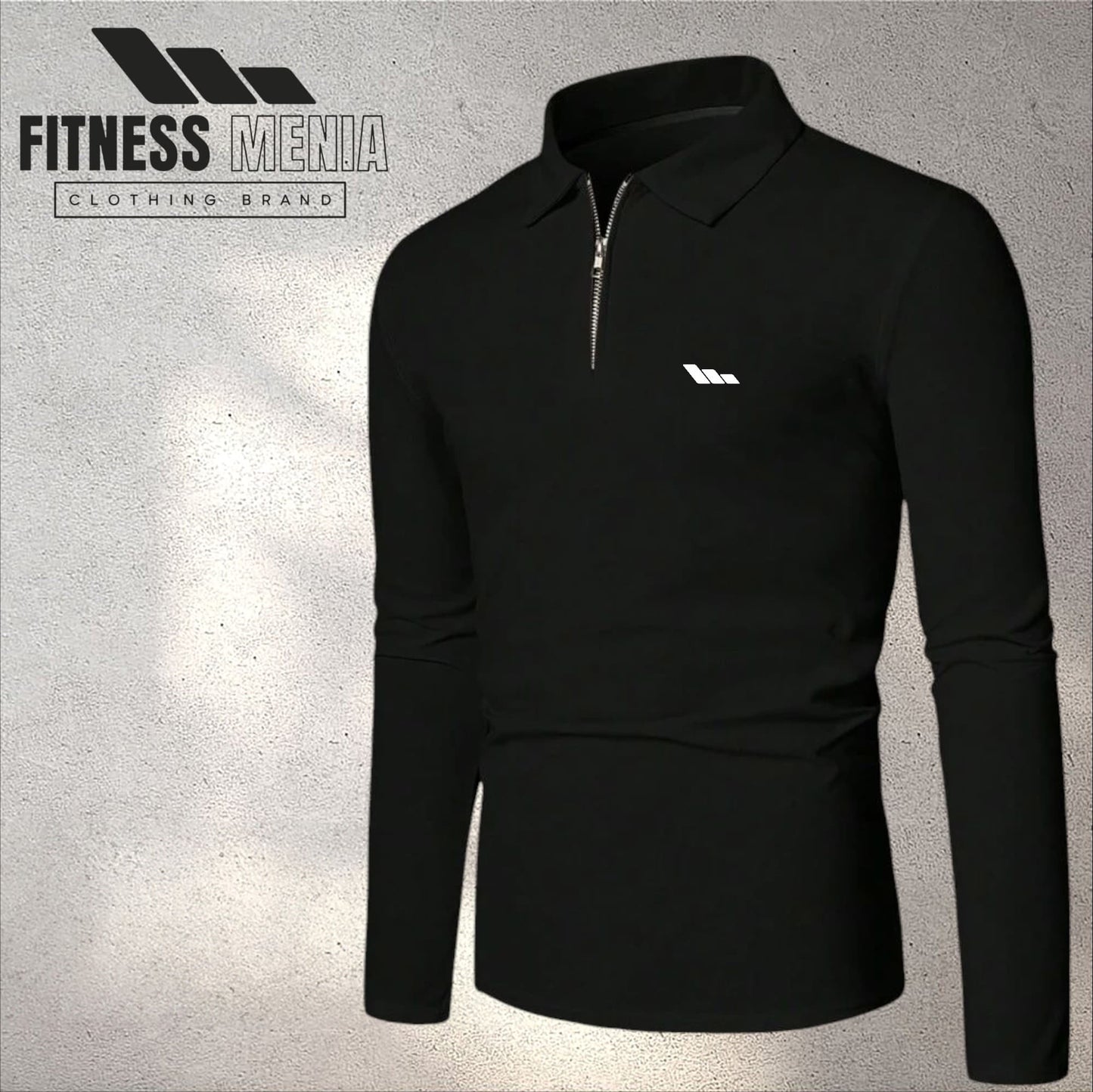 Black Long Sleeve Polo Shirt