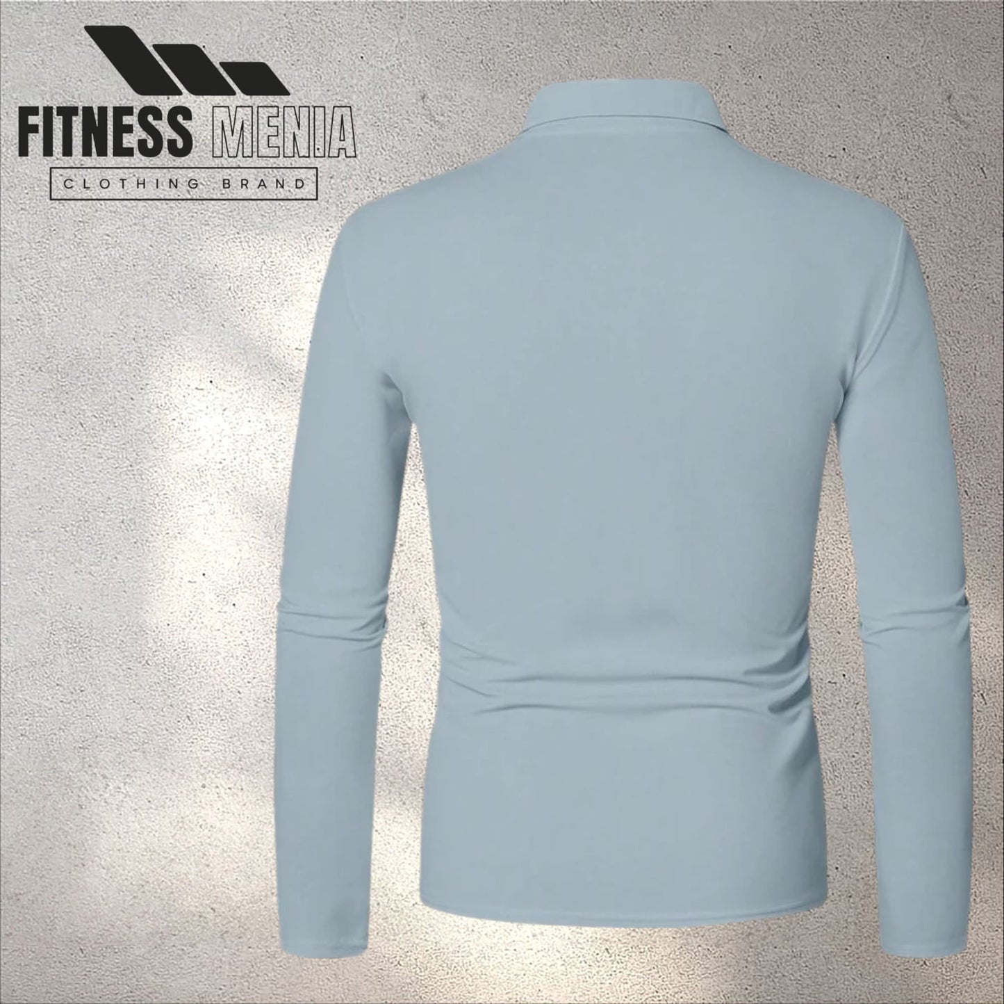 Sky Blue Long Sleeve Polo Shirt