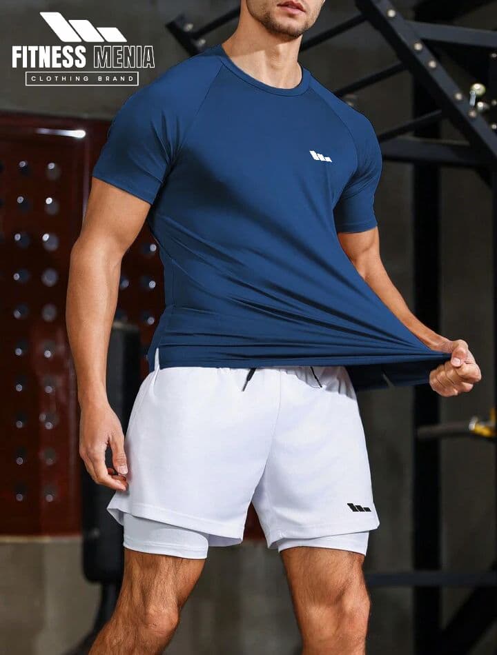 Plain Half Sleeve T-Shirt and Shorts Sports Suit