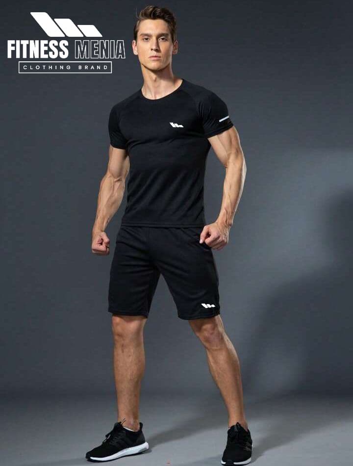 Black Training Tee & Shorts Set